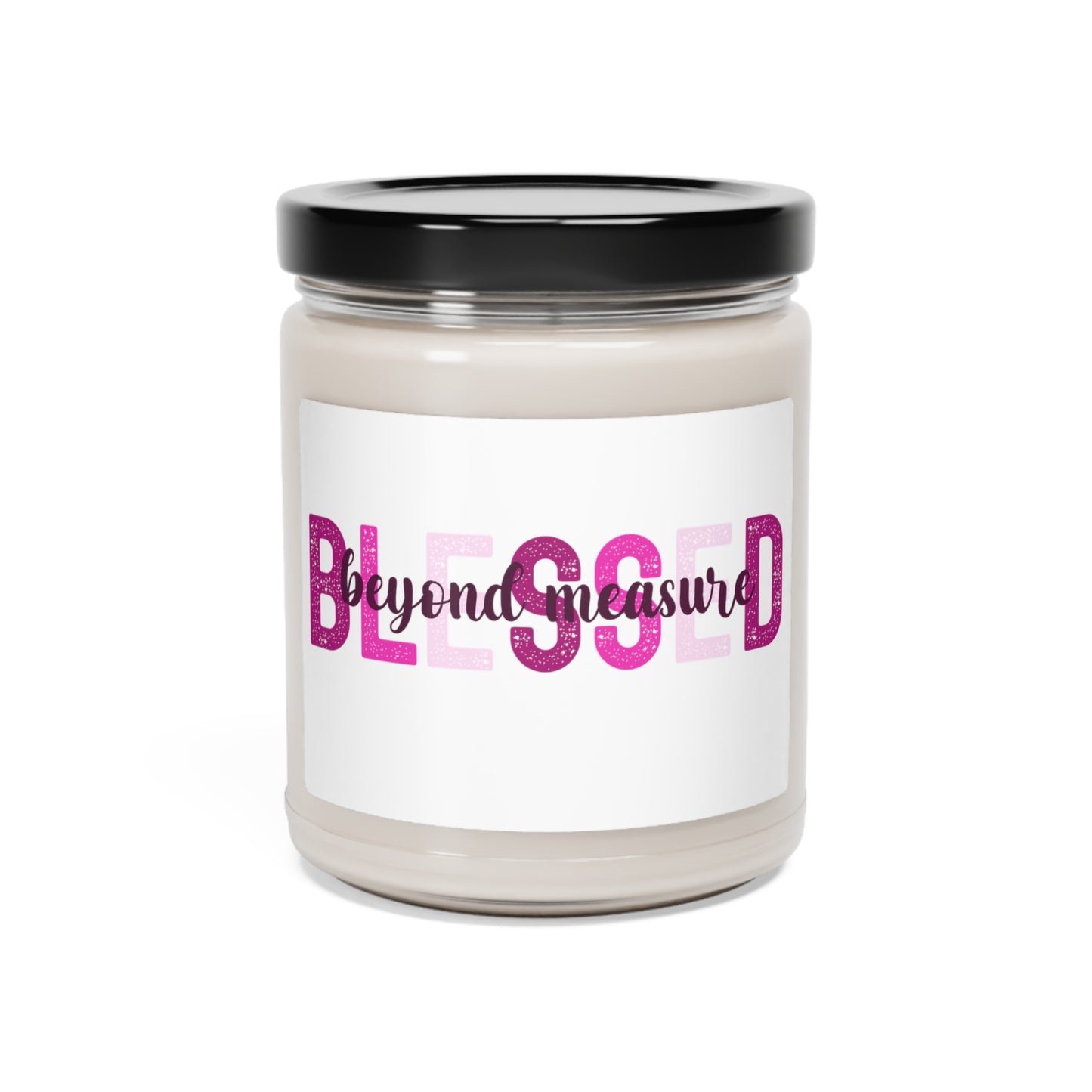 Blessed beyond Measure in dark pinkScented Soy Candle, 9oz