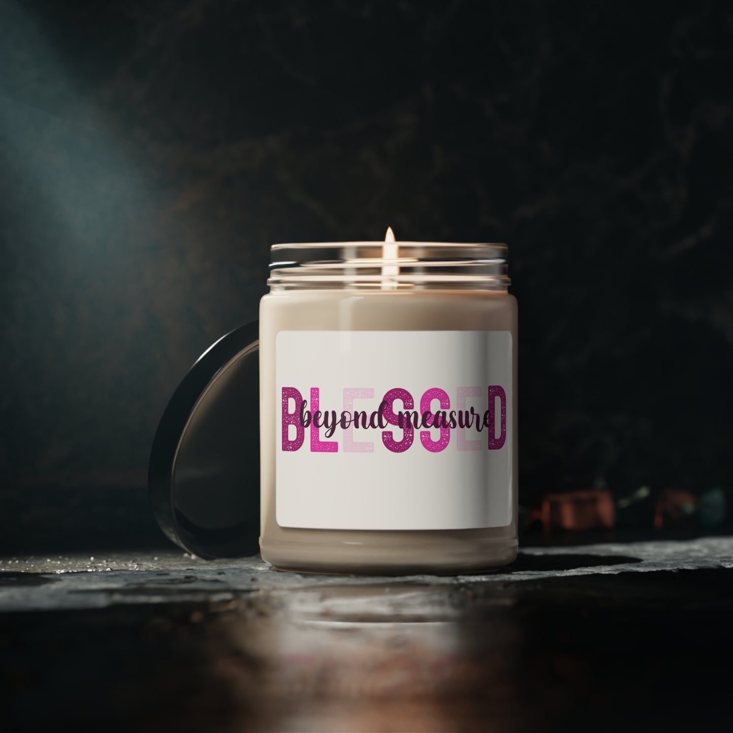 Blessed beyond Measure in dark pinkScented Soy Candle, 9oz