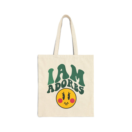 I Am Adorbs with happy face 100% Cotton Canvas Tote Bag