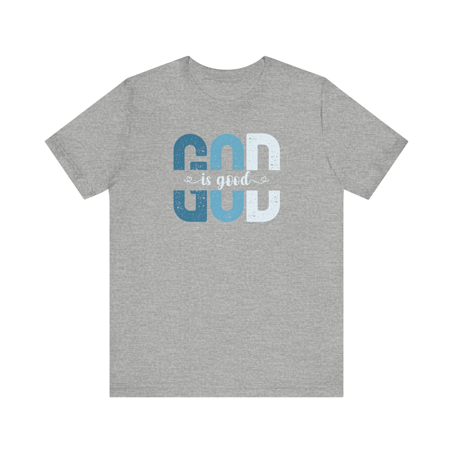 God is Good with blue hues (Bella Canvas 3001 T-Shirt) for women and men