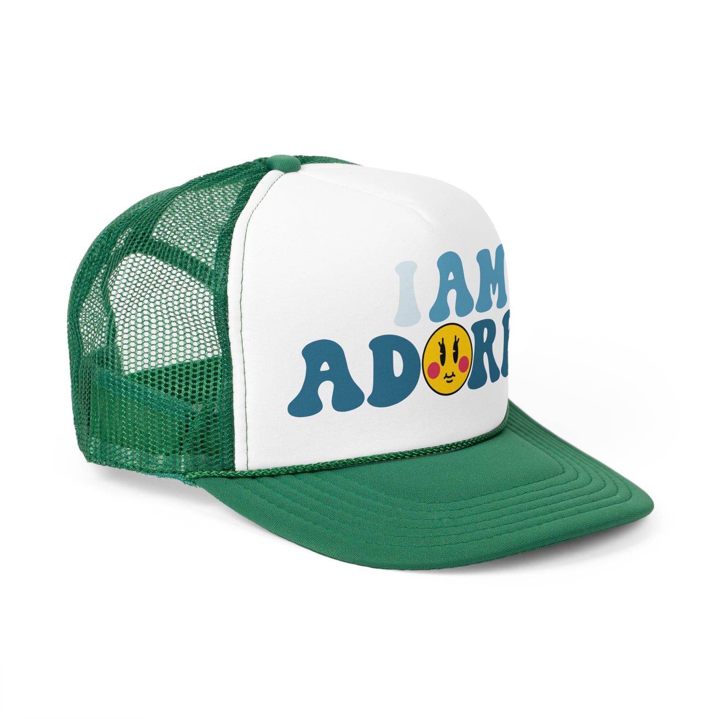 I am Adorbs Trucker Hat with Blue Hues for women and men