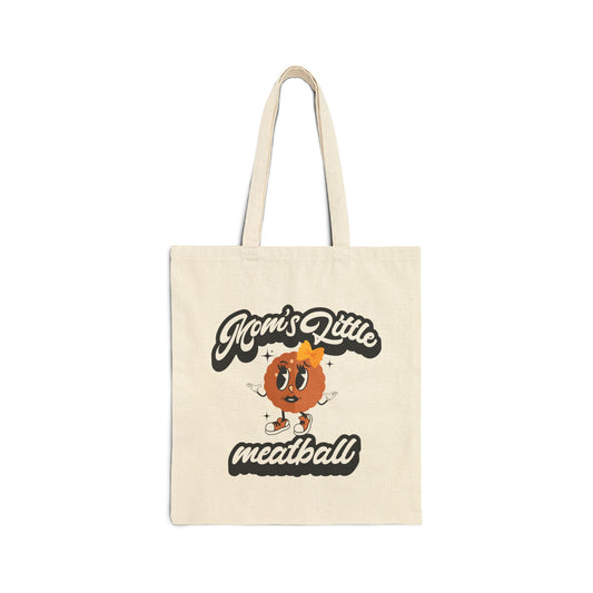 Mom's Little Meatball (Daughter) 100% Cotton Canvas Tote Bag