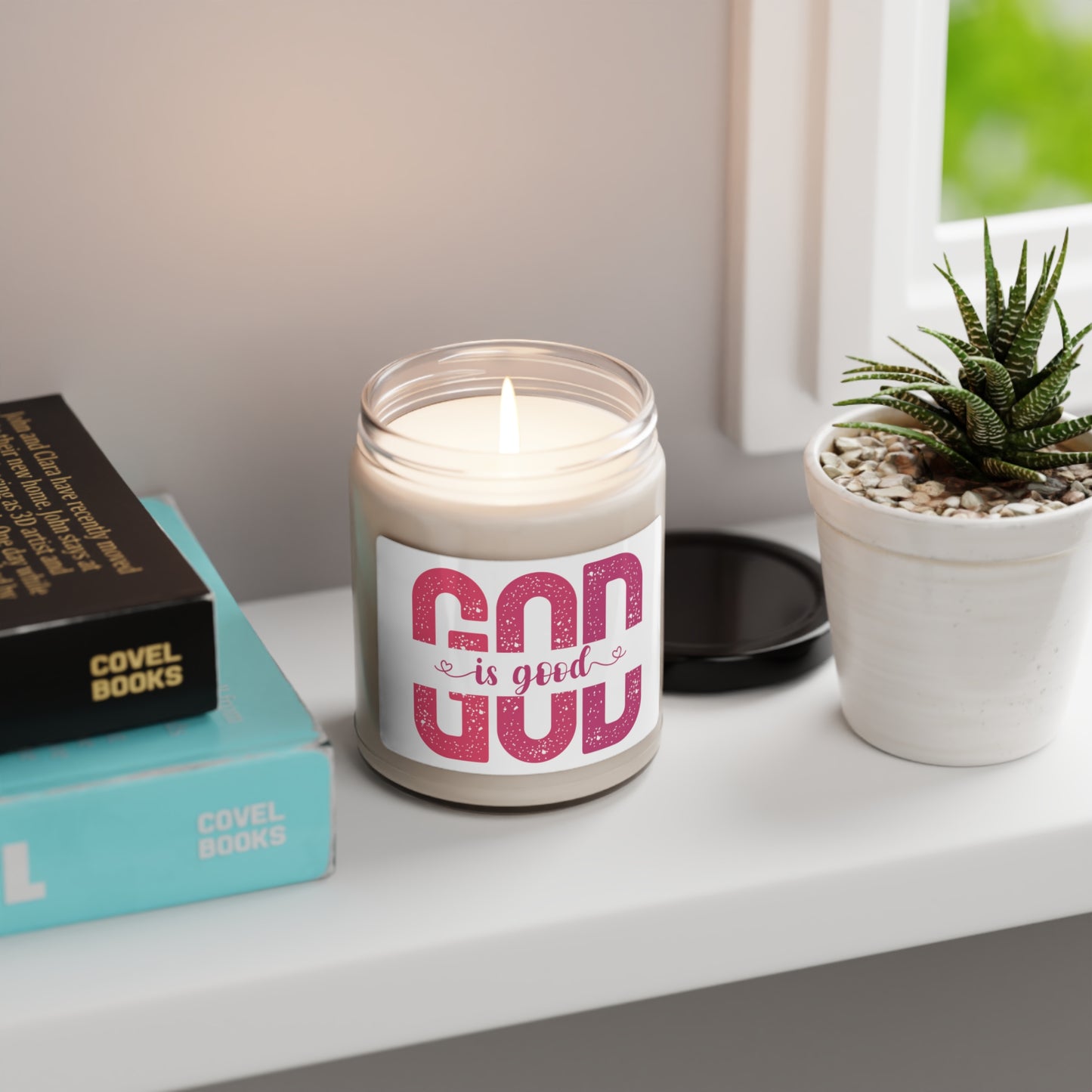 God is Good with Pink Hues Scented Soy Candle, 9oz