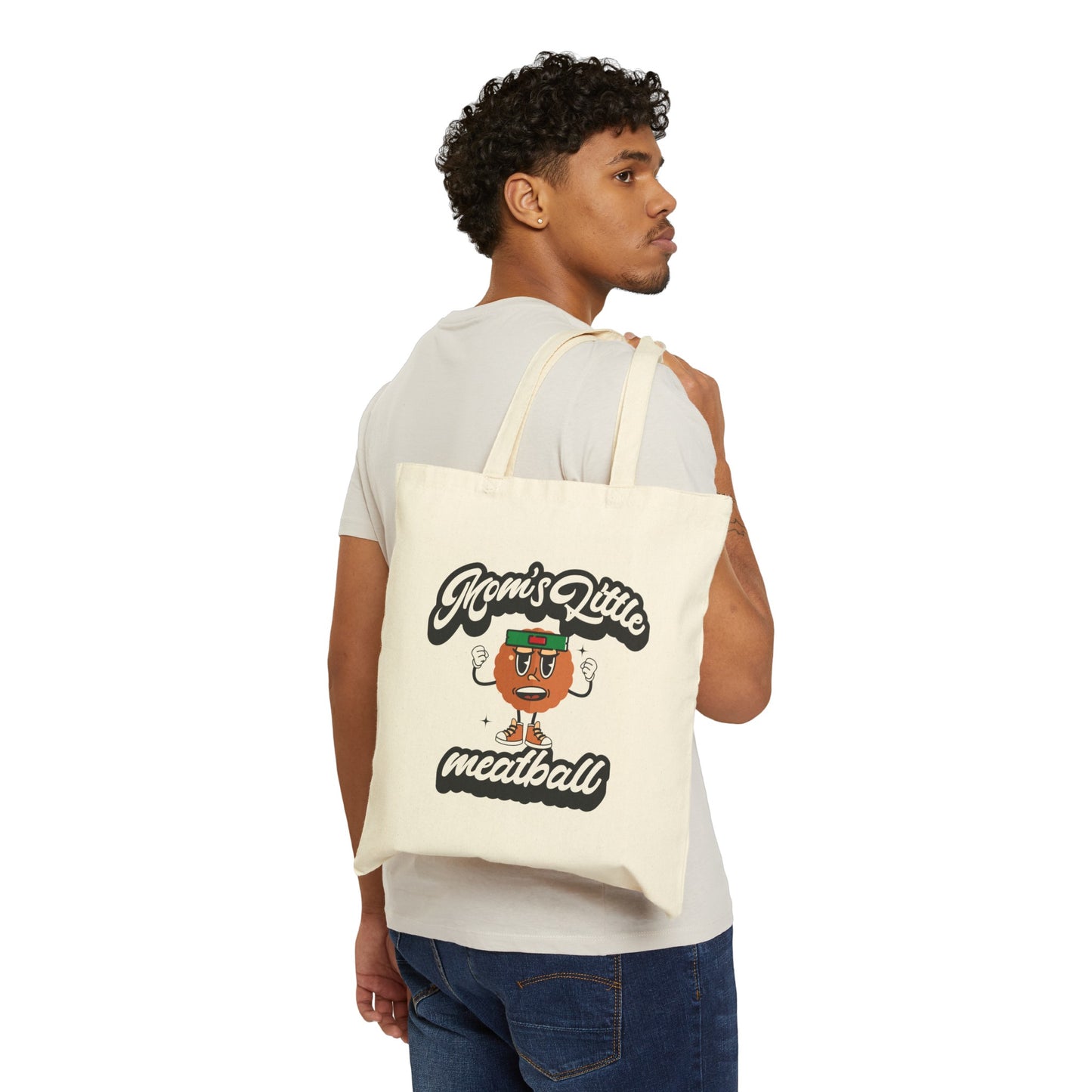 Mom's Little Meatball (Son) 100% Cotton Canvas Tote Bag