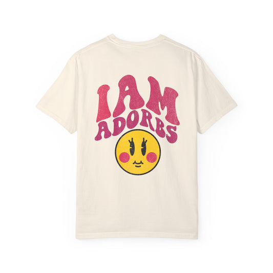 I Am Adorbs with pink hues (Comfort Colors 1717 T-Shirt) for women and men