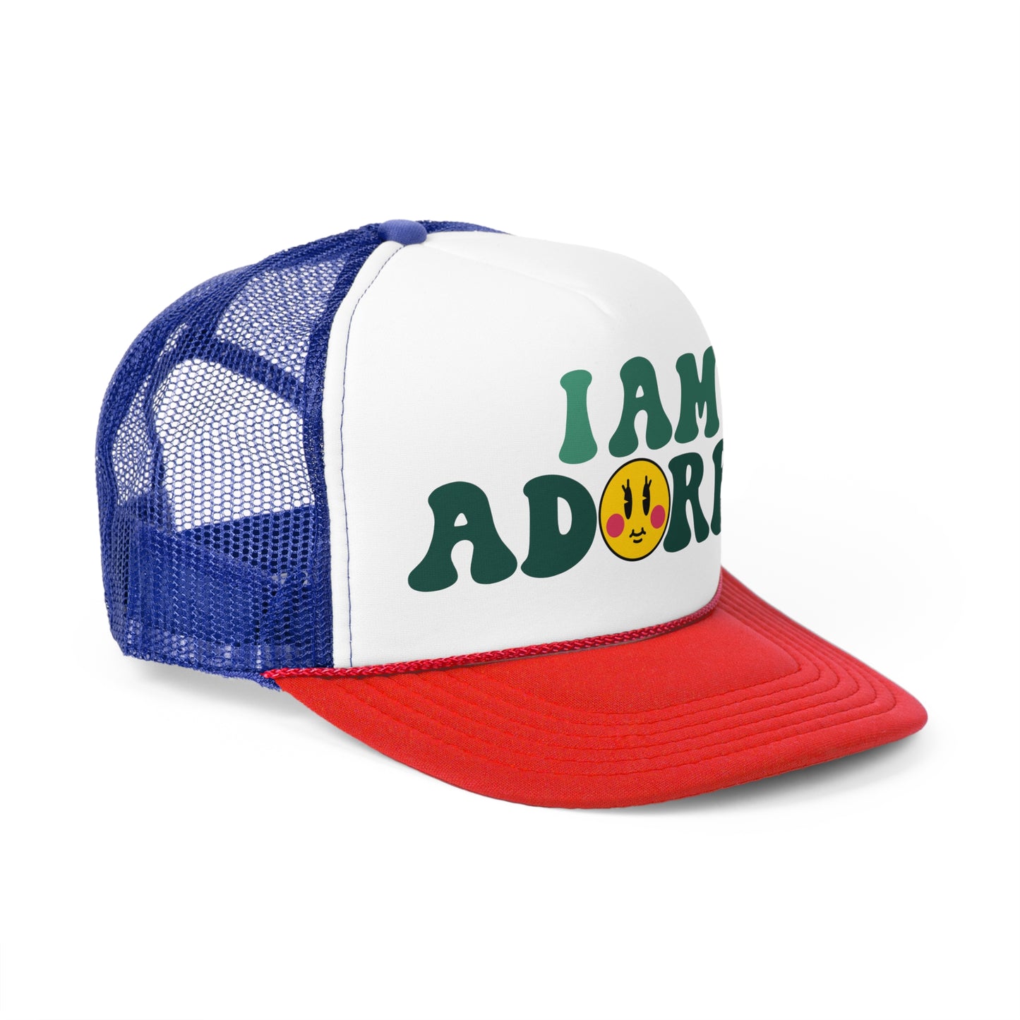 I am Adorbs Trucker Hat with Green Hues for women and men