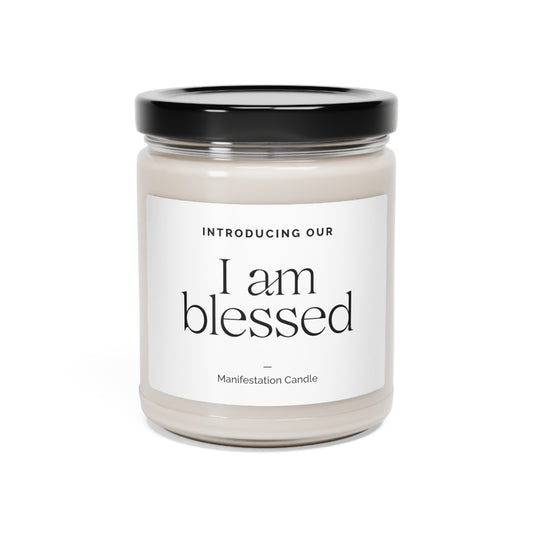 I Am Blessed Manifestation Scented Soy Candle, 9oz