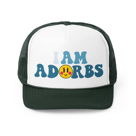 I am Adorbs Trucker Hat with Blue Hues for women and men