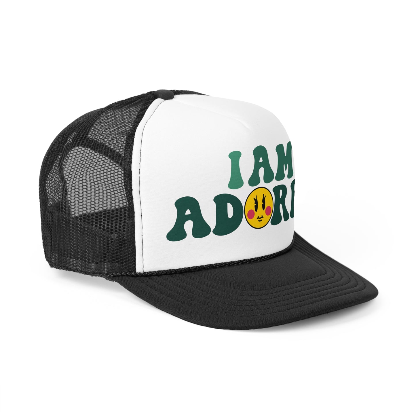 I am Adorbs Trucker Hat with Green Hues for women and men