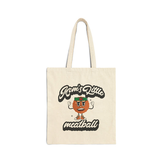 Mom's Little Meatball (Son) 100% Cotton Canvas Tote Bag