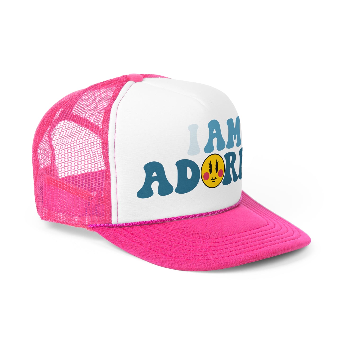 I am Adorbs Trucker Hat with Blue Hues for women and men