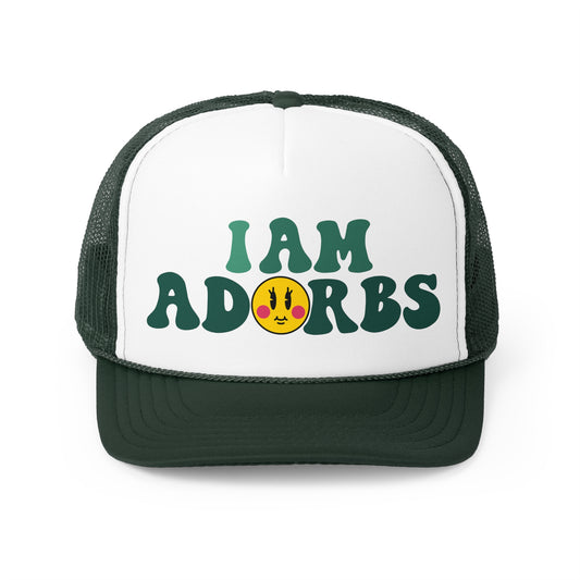 I am Adorbs Trucker Hat with Green Hues for women and men