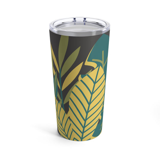 Tropical leaf stainless steal insulated tumbler 20oz